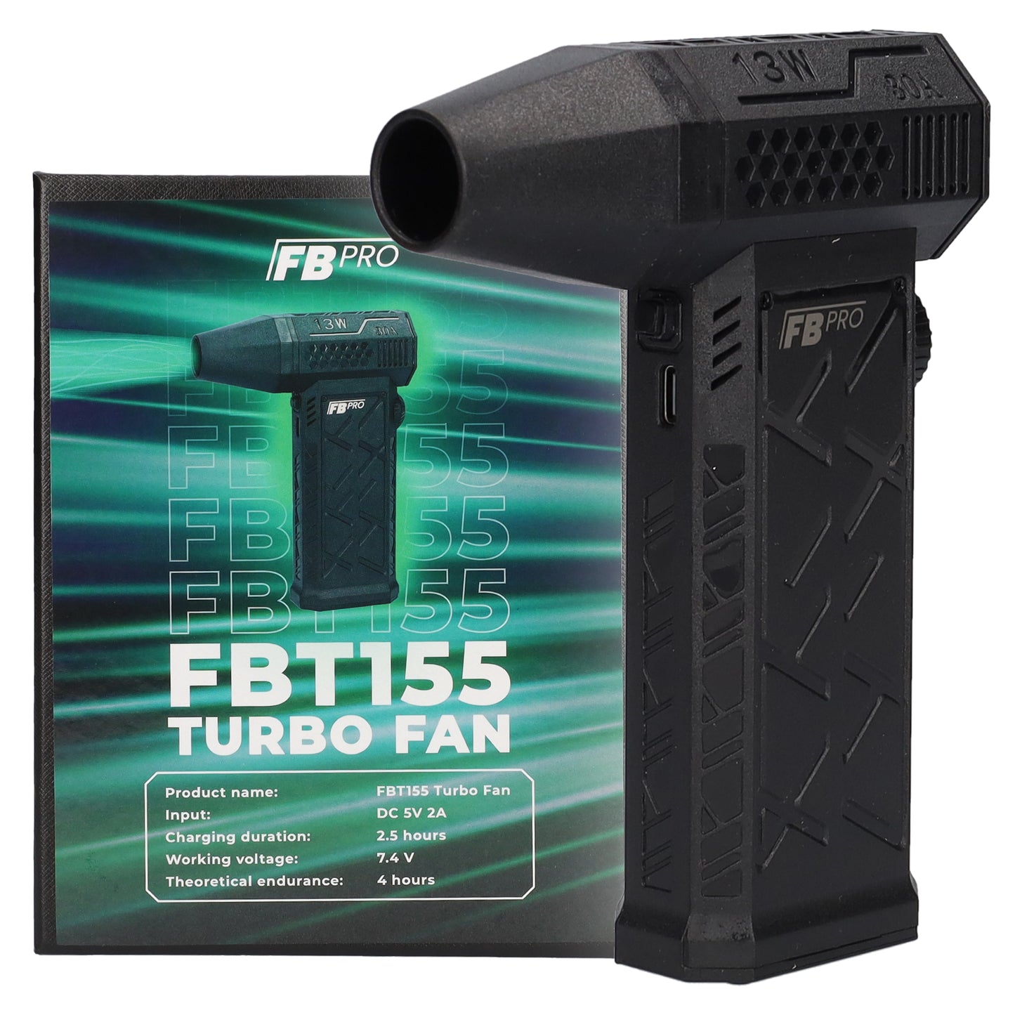 FBT155 - Turboventilator mit Drehknopf - Luftzerstäuber - Turbostrahlventilator - Schwarz