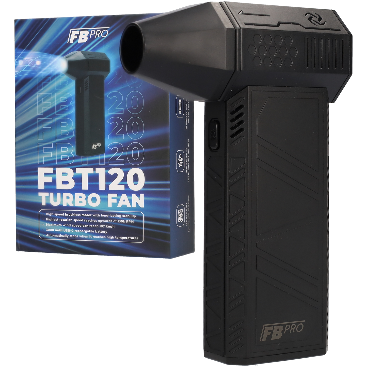 FBT120 - Super Power Turbo Fan Luchtpistool - Zwart